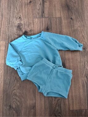 Baby Cat & Jack Blue Matching Sweatshirt and Shorts Set 3-6m